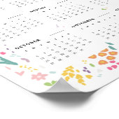 2024 In een oogopslag Kalender Wildflower Patroon Poster (Hoek)