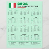 2024 Italiaans Kalender met Feestdagen | Kalender (Voorkant)