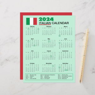 2024 Italiaans Kalender met Feestdagen Kalender