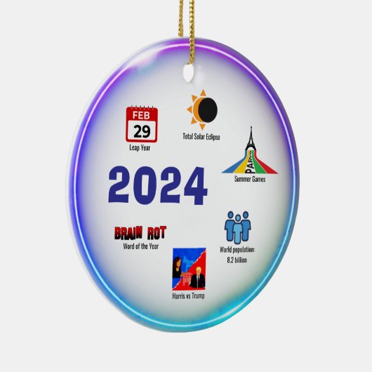 2024 jaar in de review keramisch ornament (Rechts)