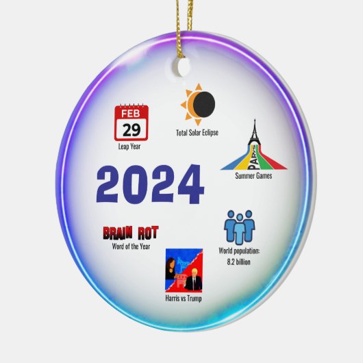 2024 jaar in de review keramisch ornament (Links)