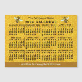2024 Jaar Kalender Bijen Honingraat Apiary Custom Magnetische Uitnodiging (Voorkant)