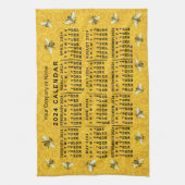 2024 Jaar Kalender Bijen Honingraat Apiary Custom Theedoek (Verticaal)