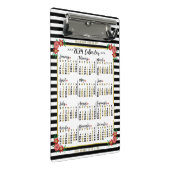 2024 Jaar Kalender Leuke Bloemen Strepen | Aangepa Mini Klembord (Schuin)