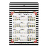 2024 Jaar Kalender Leuke Bloemen Strepen | Aangepa Mini Klembord (Achterkant)
