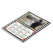 2024 Jaar Kalender Preppy Floral Stripes | Foto Notitieboek (Linkerzijde)