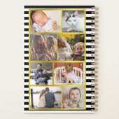 2024 Jaar Kalender Preppy Floral Stripes Foto SM Planner (Achterkant)