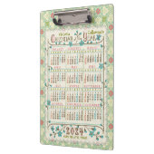 2024 Jaar Kalender Victoriaans Art Nouveau | Aange Klembord (Links)