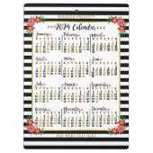 2024 Jaar Maandelijkse kalender Bloemenstrepen | A Klembord (Achterkant)