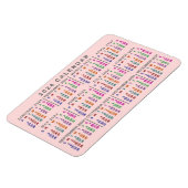 2024 Jaar Maandelijkse Kalender Blush Roze Kleurri Magneet (Linkerzijde)