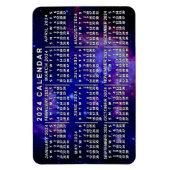 2024 Jaar Maandelijkse Kalender Buitenruimte Nevel Magneet (Verticaal)