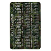 2024 Jaar Maandelijkse Kalender Camouflage Camo Gr Magneet (Verticaal)