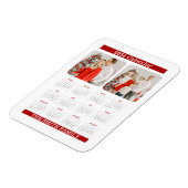2024 Jaar Maandelijkse Kalender Familie Aangepaste Magneet (Linkerzijde)