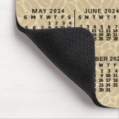 2024 Jaar Maandelijkse Kalender Koffiebonen Custom Muismat (Hoek)
