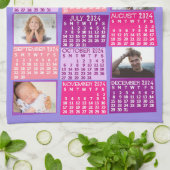 2024 Jaar Maandelijkse Kalender Leuke Mod Fotocoll Theedoek (Gevouwen)