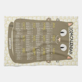 2024 Jaar Maandelijkse Kalender Mid-Century Bruin  Theedoek (Horizontaal)