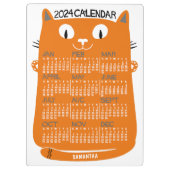 2024 Jaar Maandelijkse Kalender Midden-Eeuw Oranje Klembord (Achterkant)