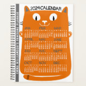 2024 Jaar Maandelijkse Kalender Midden-Eeuw Oranje Planner (Voorkant)