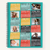 2024 Jaar Maandelijkse Kalender Modern 12 Fotocoll Notitieboek (Voorkant)