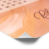 2024 Jaar Maandelijkse Kalender Perzik Bloemen Sti Perfect Poster (Hoek)