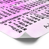 2024 Jaar Maandelijkse Kalender Roze Waterverf 3 F Poster