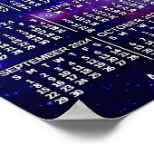 2024 Jaar Maandelijkse Kalender Ruimte Nebula 3 Fo Poster (Hoek)