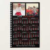 2024 Jaar Maandelijkse Kalender Zwart Custom 10 Fo Planner (Voorkant)