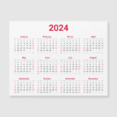 2024 Jaar op Blik Kalender Magnetische Kaart (Voorkant)