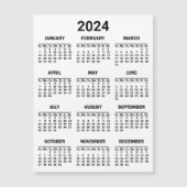 2024 Jaar op Blik Kalender Magnetische Kaart (Voorkant)