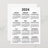 2024 Jaar op het Blad van het Kalenderkalender (Voorkant / Achterkant)