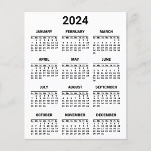 2024 Jaar op het Blad van het Kalenderkalender