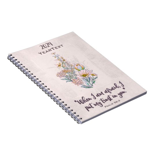 2024 Jaar Tekst Notitieboek Psalm 56:3 (Rechterzijde)