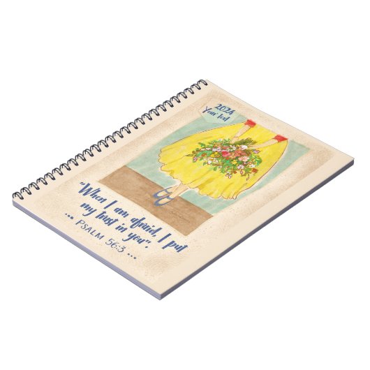 2024 Jaar Tekst Notitieboek Psalm 56:3 (Linkerzijde)