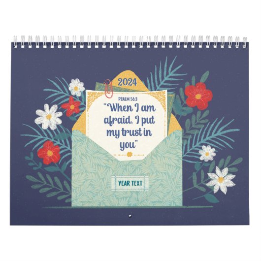 2024 Jaar Tekstkalender Kalender (Hoes)