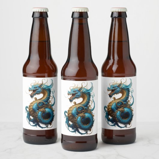 2024 Jaar van Blue Dragon Bier Etiket (Flessen)