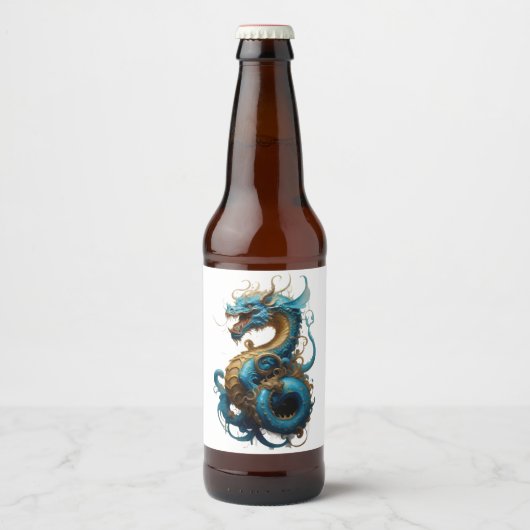 2024 Jaar van Blue Dragon Bier Etiket (Voorkant)