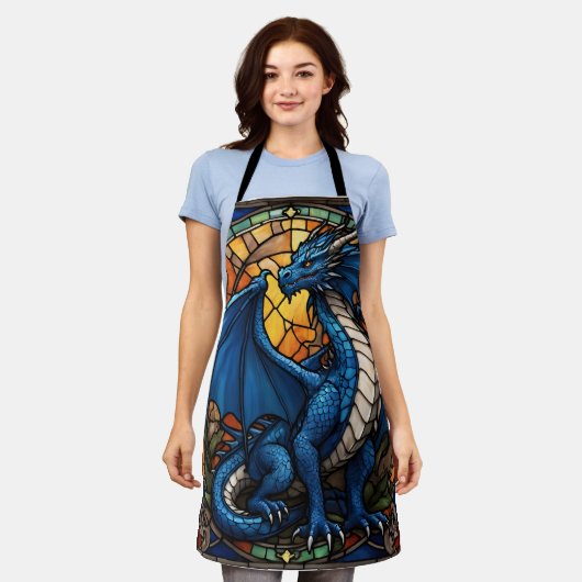 2024 Jaar van Blue Dragon Schort (Gedragen)