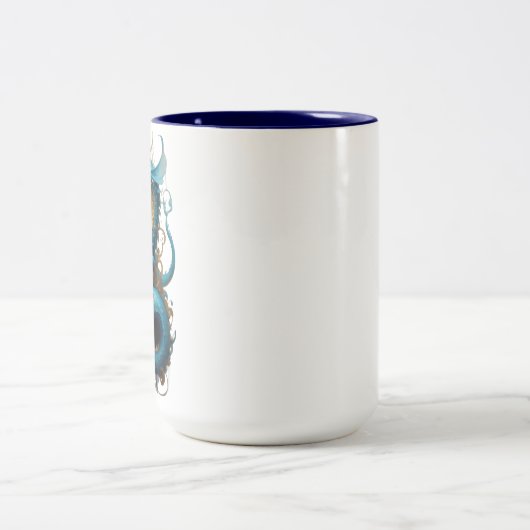 2024 Jaar van Blue Dragon Tweekleurige Koffiemok (Center)