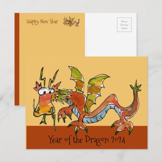 2024 Jaar van de Draak Briefkaart (Voorkant / Achterkant)