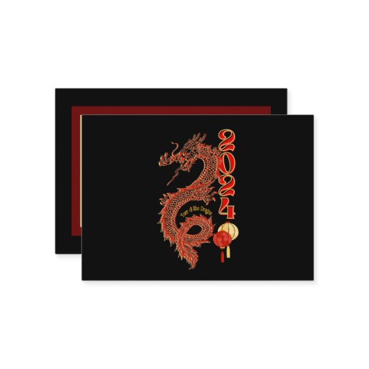 2024 Jaar van de Draak Briefkaarten (Voorkant / Achterkant in situ)