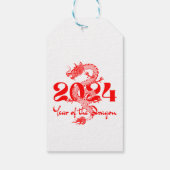 2024 Jaar van de Draak Chinees Nieuwjaar Cadeaulabel (Achterkant)