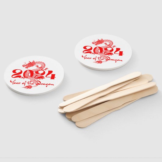 2024 Jaar van de Draak Chinees Nieuwjaar Handwaaier (Niet-gemonteerd)