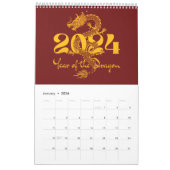 2024 Jaar van de Draak Chinees Nieuwjaar Kalender (Jan 2026)