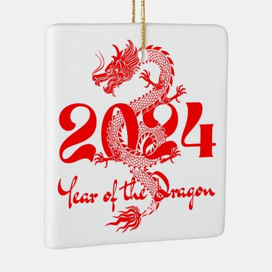 2024 Jaar van de Draak Chinees Nieuwjaar Keramisch Ornament (Rechts)