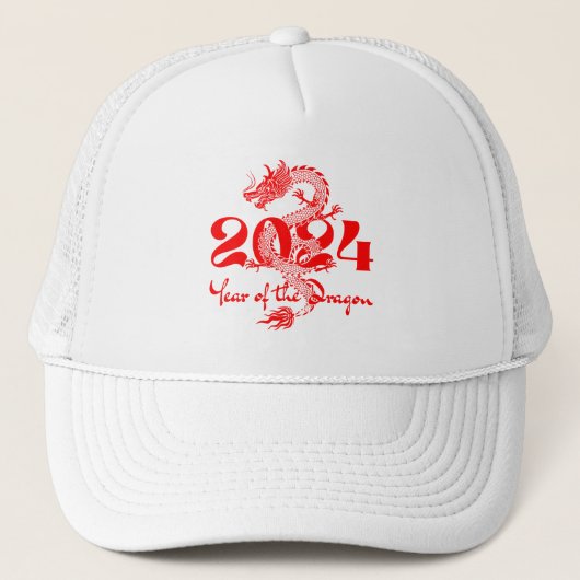 2024 Jaar van de Draak Chinees Nieuwjaar Trucker Pet (Voorkant)