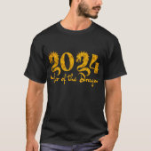 2024 JAAR VAN DE DRAAK GOUD T-SHIRT (Voorkant)