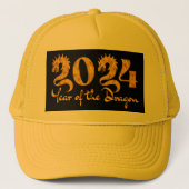 2024 JAAR VAN DE DRAAK GOUD TRUCKER PET (Voorkant)