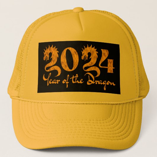 2024 JAAR VAN DE DRAAK GOUD TRUCKER PET (Voorkant)