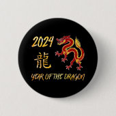 2024 Jaar van de Draak Ronde Button 5,7 Cm (Voorkant)