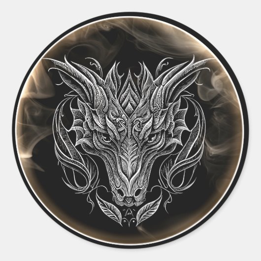 2024 Jaar van de Draak Ronde Sticker (Voorkant)